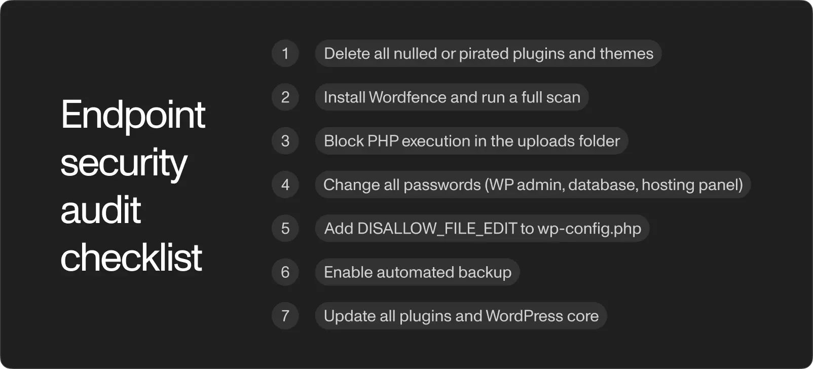 Terminal output showing PHP webshell files discovered in WordPress directories during a malware scan